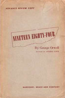 [George Orwell: 'Nineteen Eighty-Four'. Front cover page.]