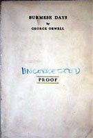 [George Orwell: 'Burmese Days'. Front cover page.]