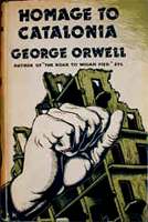 [George Orwell: 'Homage to Catalonia'. Front cover page.]